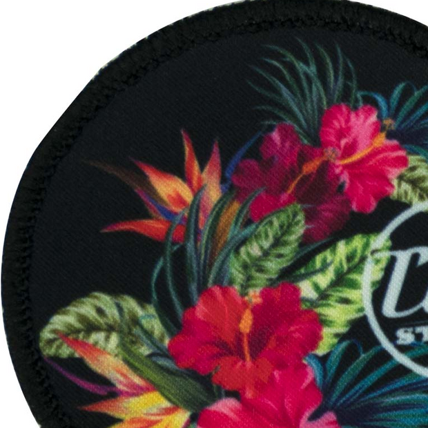 CALI Strong Flowers Patch moral rond noir sublimé à crochet et boucle
