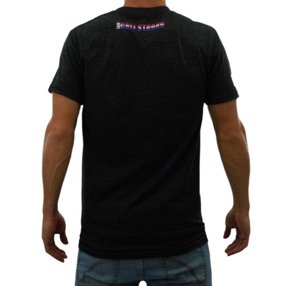 CALI Strong Crest Performance T-Shirt Black Heather Glow in the Dark - T-Shirt - Image 3 - CALI Strong