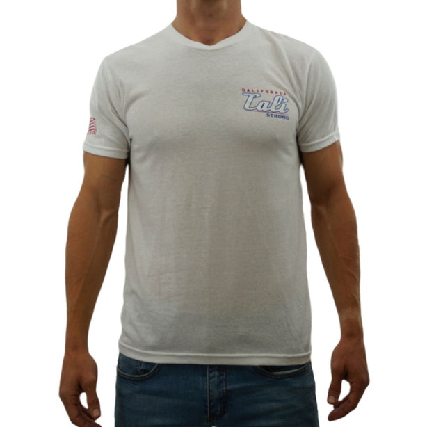 CALI Strong Crest Performance T-Shirt White Glow in the Dark - T-Shirt - Image 1 - CALI Strong