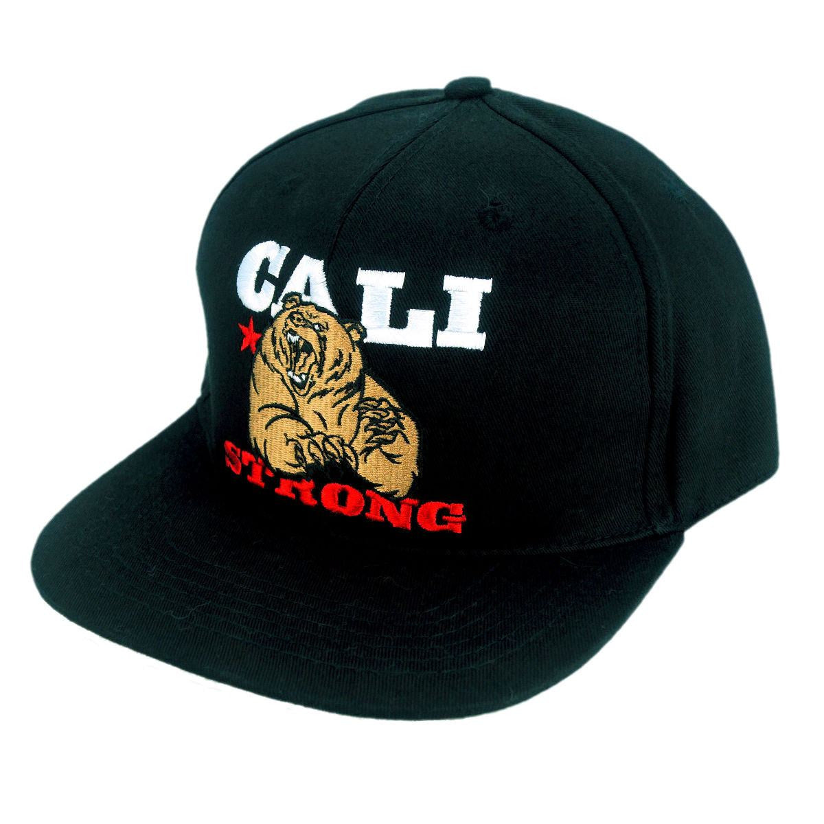 Mean Bear Flat Bill Snapback Black - Headwear - Image 1 - CALI Strong
