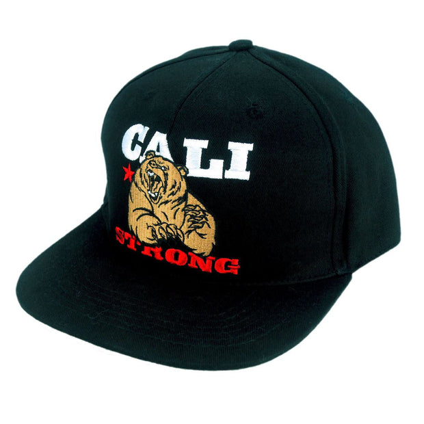 Mean Bear Flat Bill Snapback Black - Headwear - Image 1 - CALI Strong
