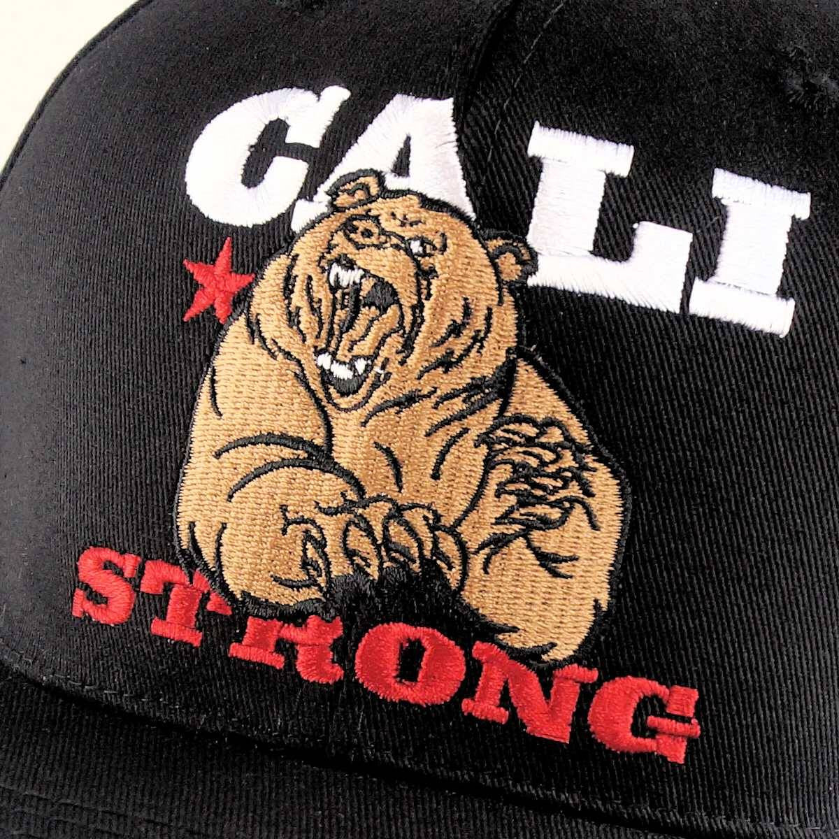 Mean Bear Flat Bill Snapback Black - Headwear - Image 2 - CALI Strong