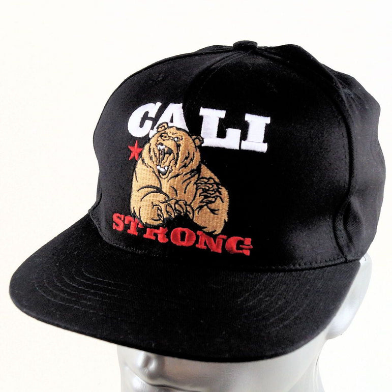 Mean Bear Flat Bill Snapback Black - Headwear - Image 5 - CALI Strong