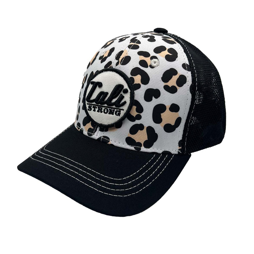 CALI Strong Leopard Tactical Trucker Hat Morale Patch - Headwear - Image 1 - CALI Strong