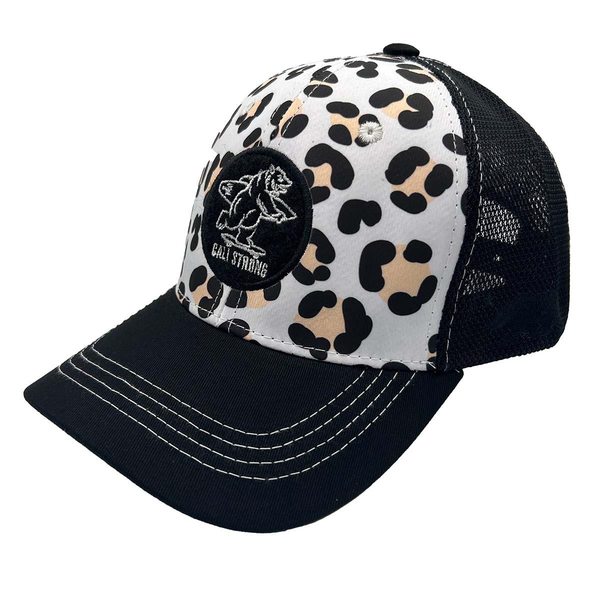 CALI Strong Leopard Tactical Trucker Hat Morale Patch - Headwear - Image 2 - CALI Strong