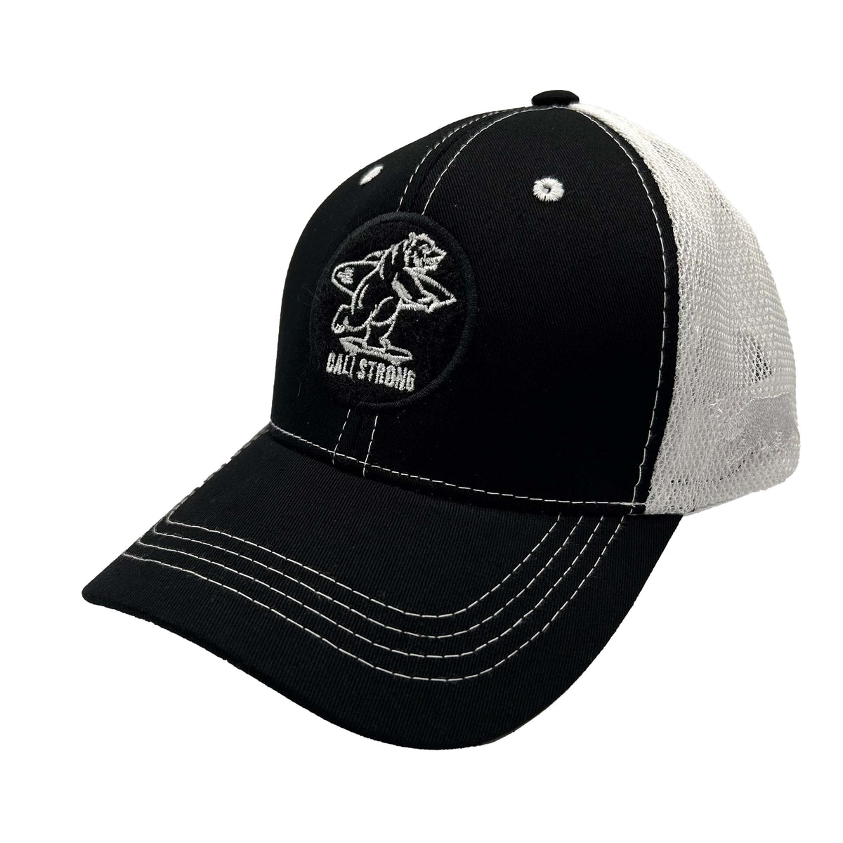 CALI Strong Classic Tactical Trucker Hat Morale Patch Black White - Headwear - Image 2 - CALI Strong