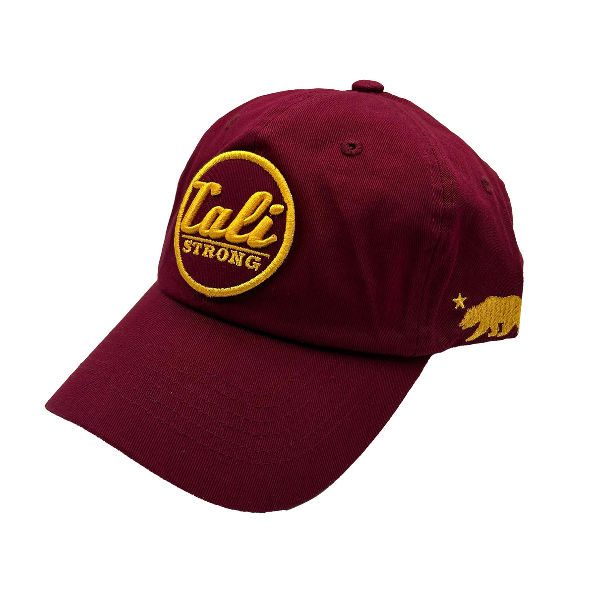 CALI Strong Classic Tactical Hat Morale Patch Burgundy Gold - Headwear - Image 1 - CALI Strong