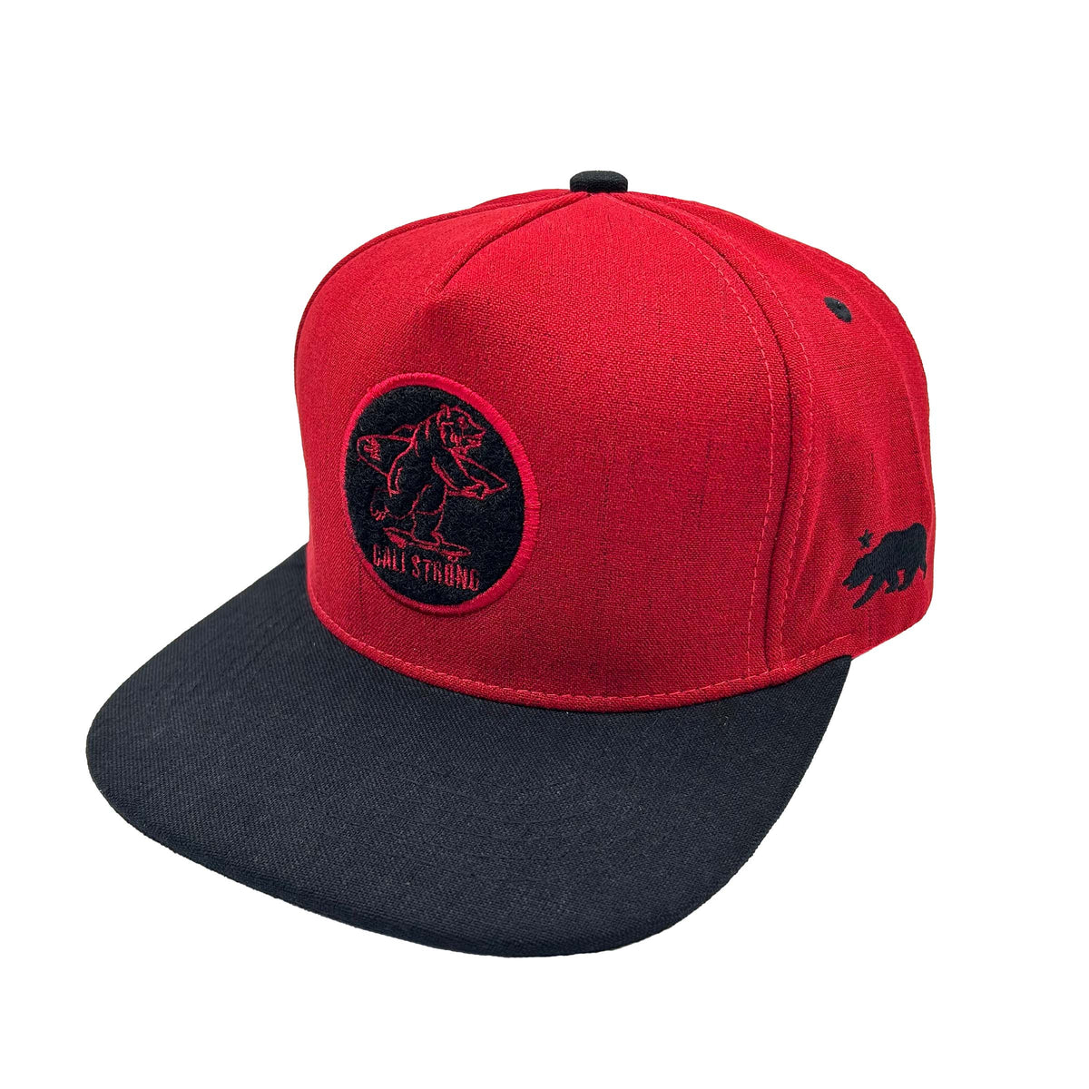 CALI Strong Classic Tactical Hat Flat Bill Morale Patch Red Black - Headwear - Image 2 - CALI Strong