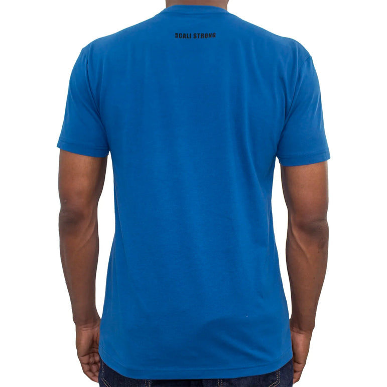 CALI Strong Word Bear T-Shirt Premium Cotton Suede Heather Blue - T-Shirt - Image 3 - CALI Strong