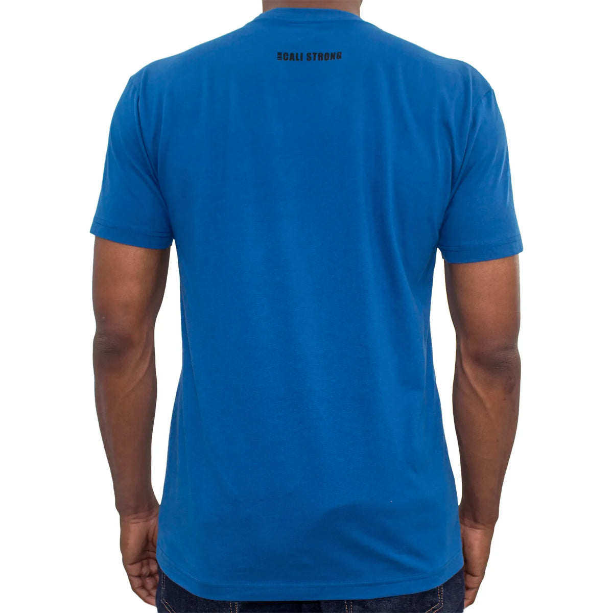CALI Strong Word Bear T-Shirt Premium Cotton Suede Heather Blue - T-Shirt - Image 3 - CALI Strong