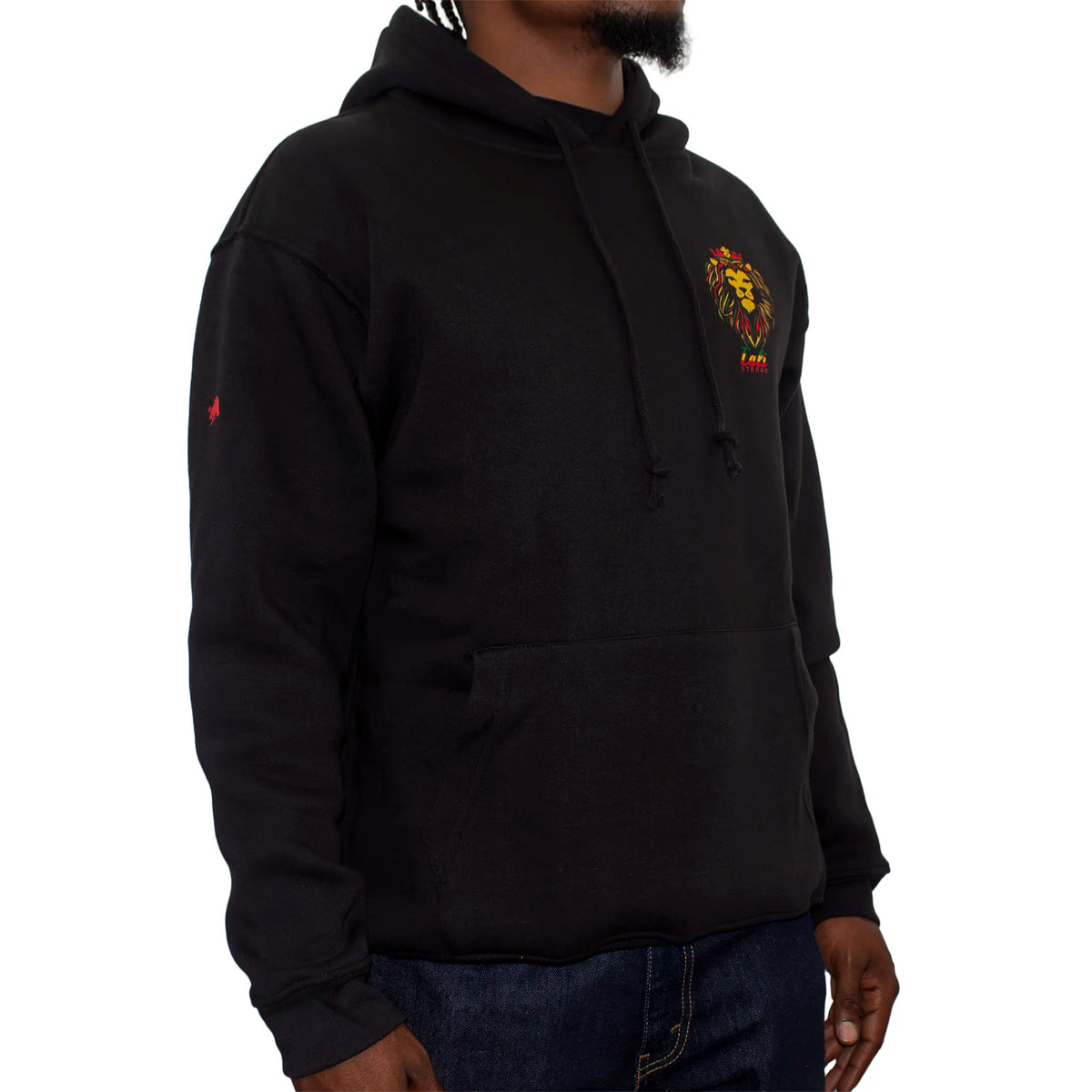 CALI Strong King Rasta Black Hoodie Deluxe - Hoodie - Image 2 - CALI Strong