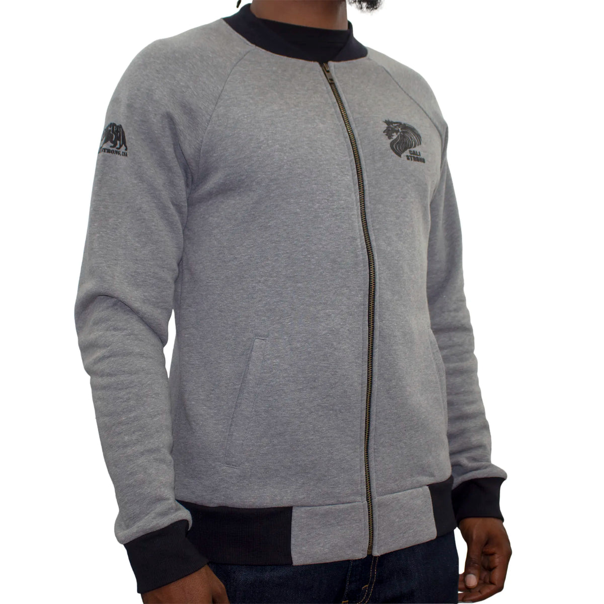 CALI Strong Lord Rasta Bomber Jacket Heather Gray - Jacket - Image 2 - CALI Strong
