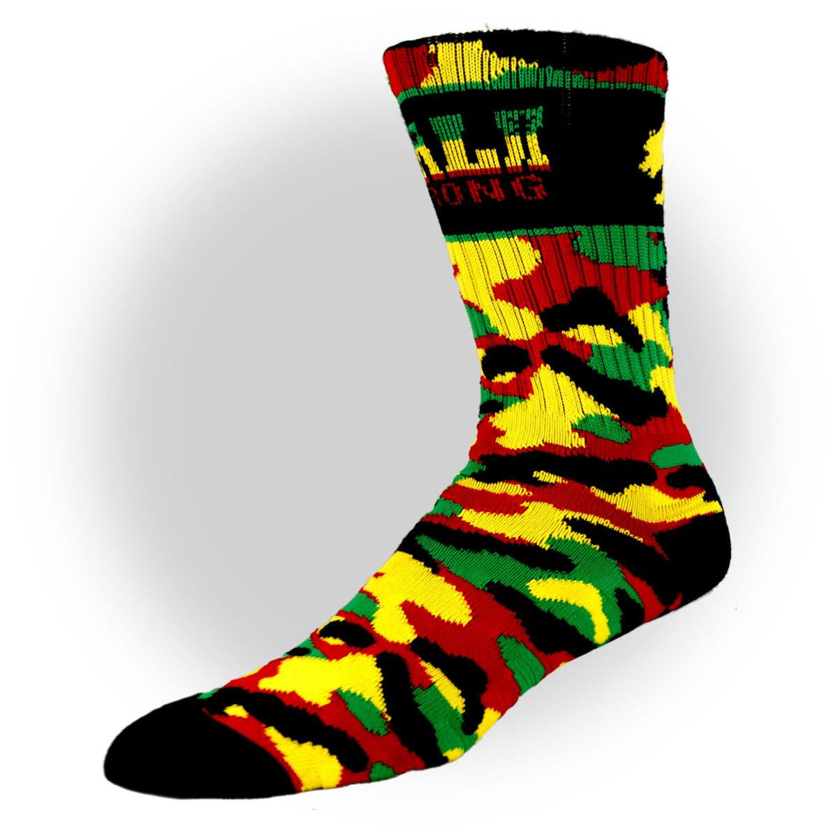 CALI Strong Rasta Camo Crew Socks - Socks - Image 1 - CALI Strong