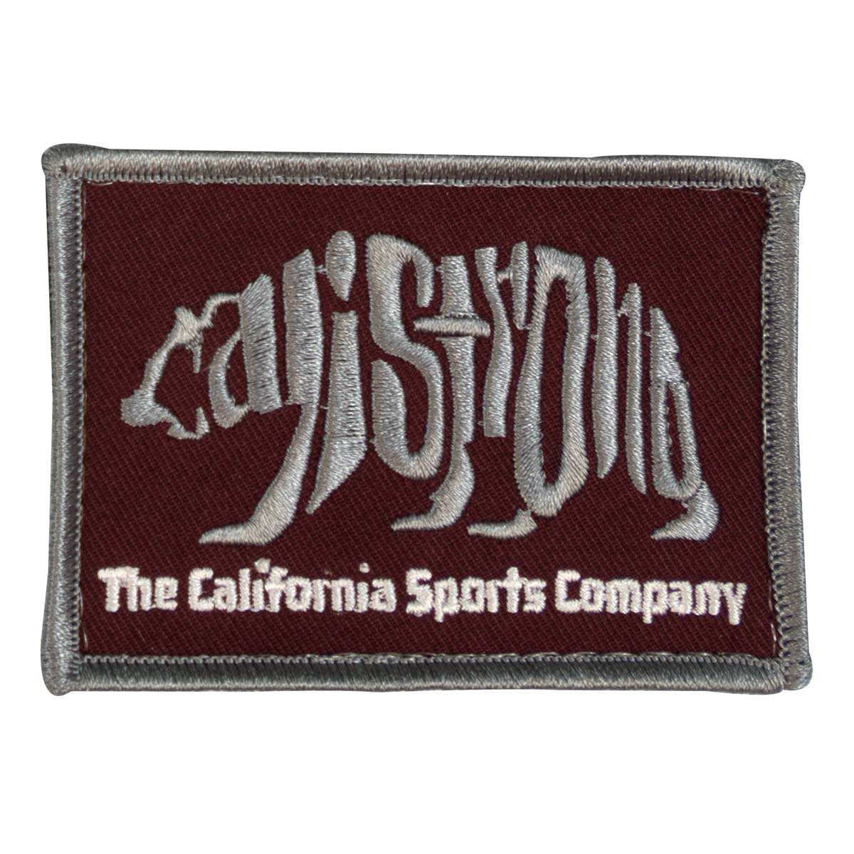 CALI Strong Word Bear Maroon Grey Embroidered Hook-and-Loop Morale Patch - Patches - Image 1 - CALI Strong