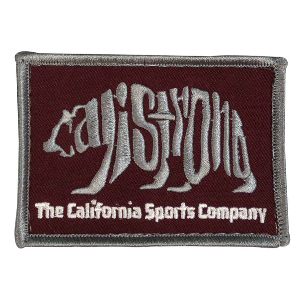 CALI Strong Word Bear Maroon Grey Embroidered Hook-and-Loop Morale Patch - Patches - Image 1 - CALI Strong