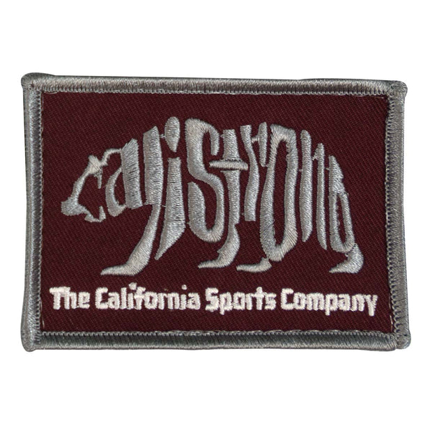 CALI Strong Word Bear Maroon Grey Embroidered Hook-and-Loop Morale Patch - Patches - Image 1 - CALI Strong