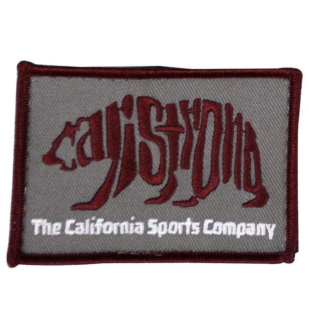 CALI Strong Word Bear Grey Maroon Embroidered Hook-and-Loop Morale Patch - Patches - Image 1 - CALI Strong
