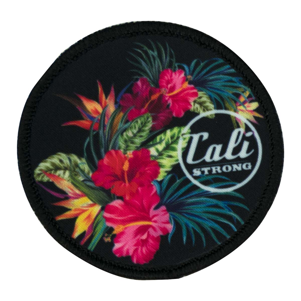 CALI Strong Flowers Black Round Sublimated Hook-and-Loop Morale Patch - Patches - Image 1 - CALI Strong