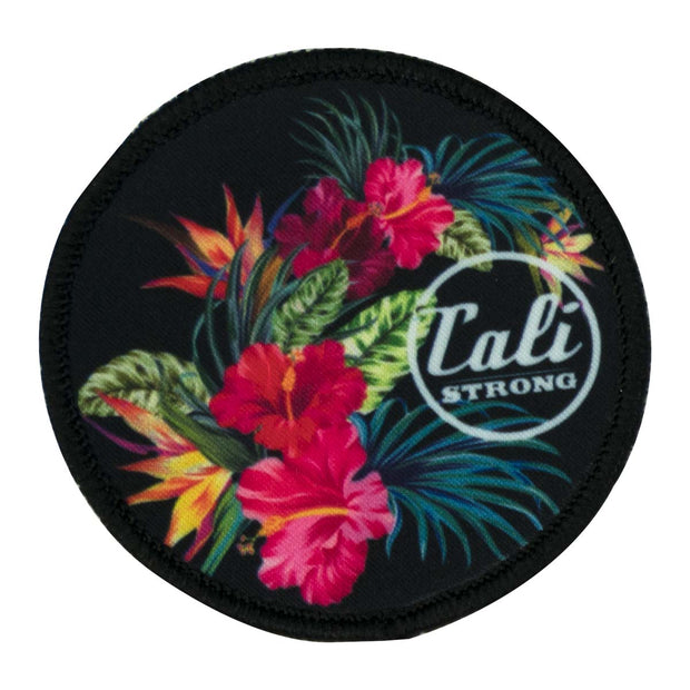 CALI Strong Flowers Black Round Sublimated Hook-and-Loop Morale Patch - Patches - Image 1 - CALI Strong