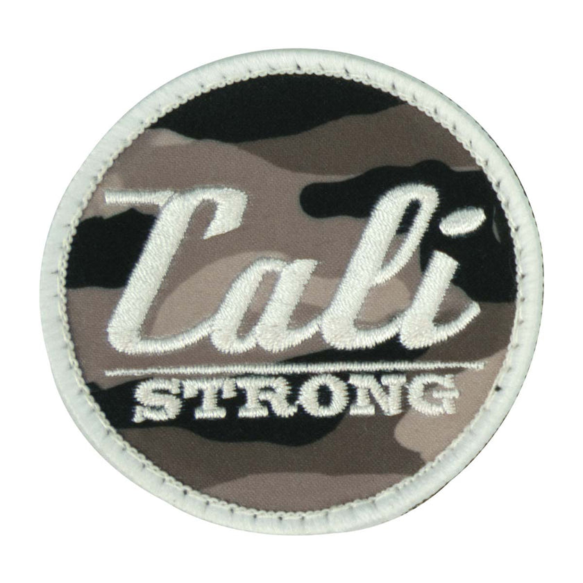 CALI Strong Urban Camo Black White Tan Round Embroidered Hook-and-Loop Morale Patch - Patches - Image 1 - CALI Strong