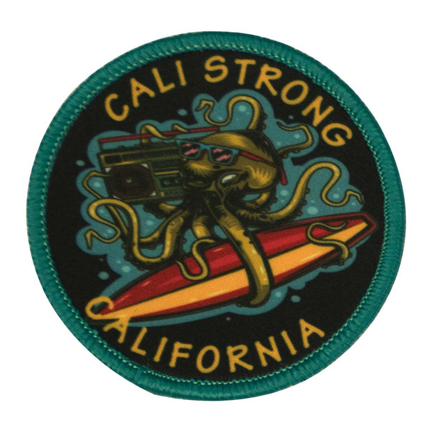 CALI Strong California Surf Board Octopus Round Sublimated Hook-and-Loop Morale Patch - Patches - Image 1 - CALI Strong