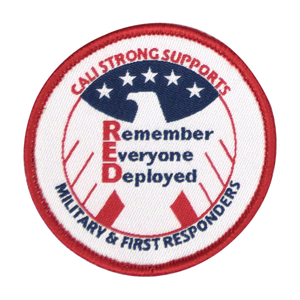 CALI Strong RED Round Embroidered Hook-and-Loop Morale Patch - Patches - Image 1 - CALI Strong