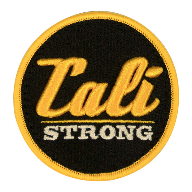 CALI Strong Black Gold White Round 3D Embroidered Hook-and-Loop Morale Patch - Patches - Image 1 - CALI Strong