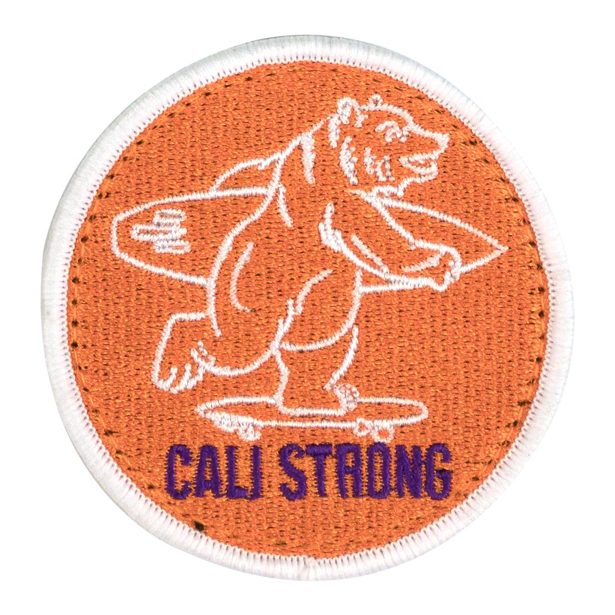 CALI Strong Bear Orange White Purple Round Embroidered Hook-and-Loop Morale Patch - Patches - Image 1 - CALI Strong