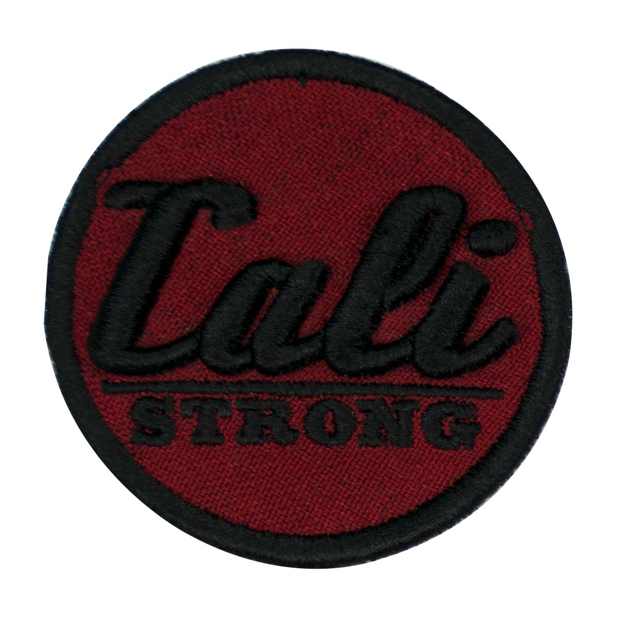 CALI Strong Black Maroon 3D Round Embroidered Hook-and-Loop Morale Patch - Patches - Image 1 - CALI Strong