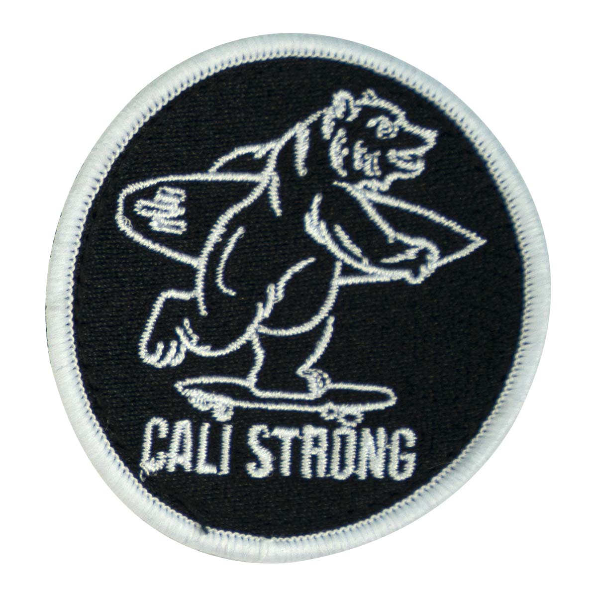 CALI Strong Bear Black White Round Embroidered Hook-and-Loop Morale Patch - Patches - Image 1 - CALI Strong