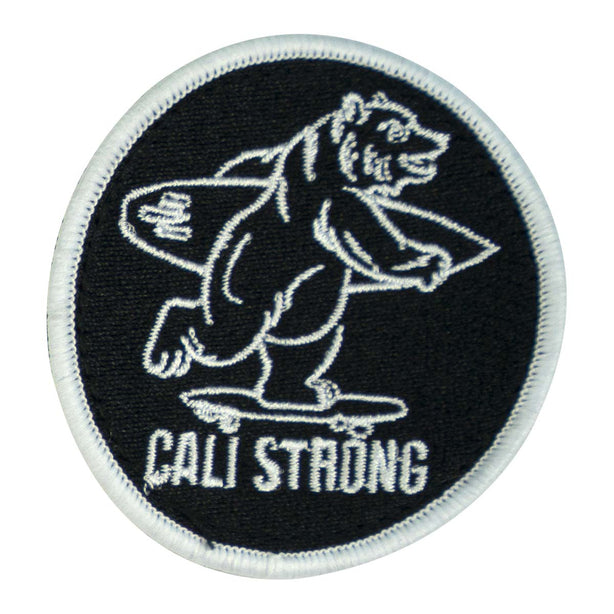 CALI Strong Bear Black White Round Embroidered Hook-and-Loop Morale Patch - Patches - Image 1 - CALI Strong
