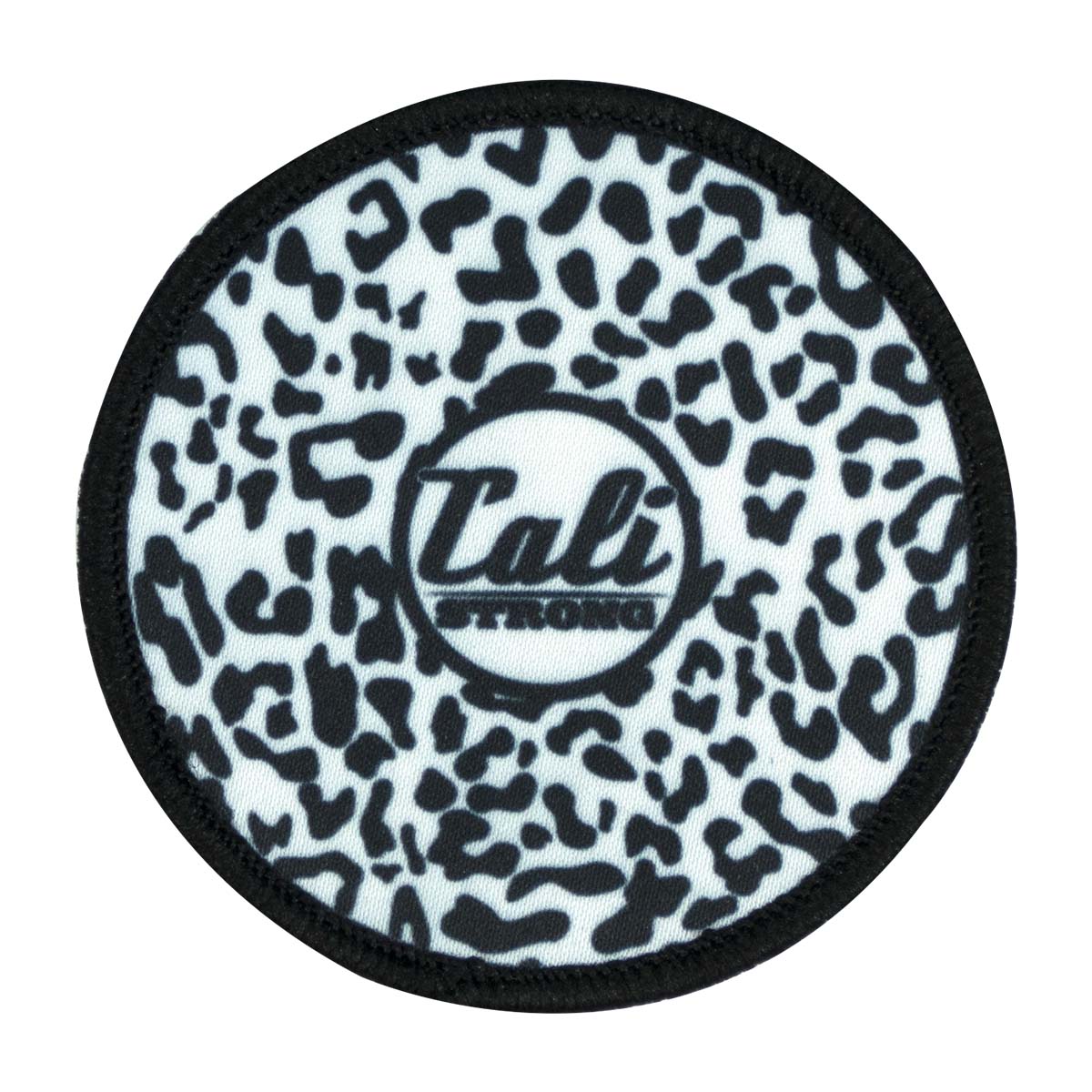 CALI Strong White Black Cheeta Round Sublimated Hook-and-Loop Morale Patch - Patches - Image 1 - CALI Strong