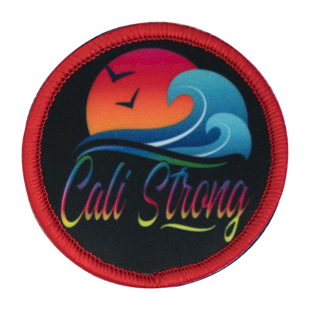 CALI Strong Sunset Wave Seagull Round Sublimated Hook-and-Loop Morale Patch - Patches - Image 1 - CALI Strong
