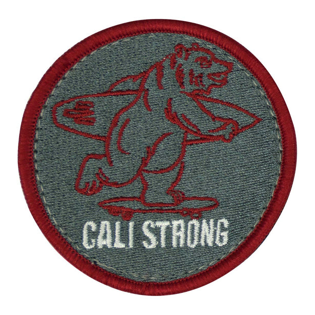 CALI Strong Maroon White Grey Round Embroidered Hook-and-Loop Morale Patch - Patches - Image 1 - CALI Strong