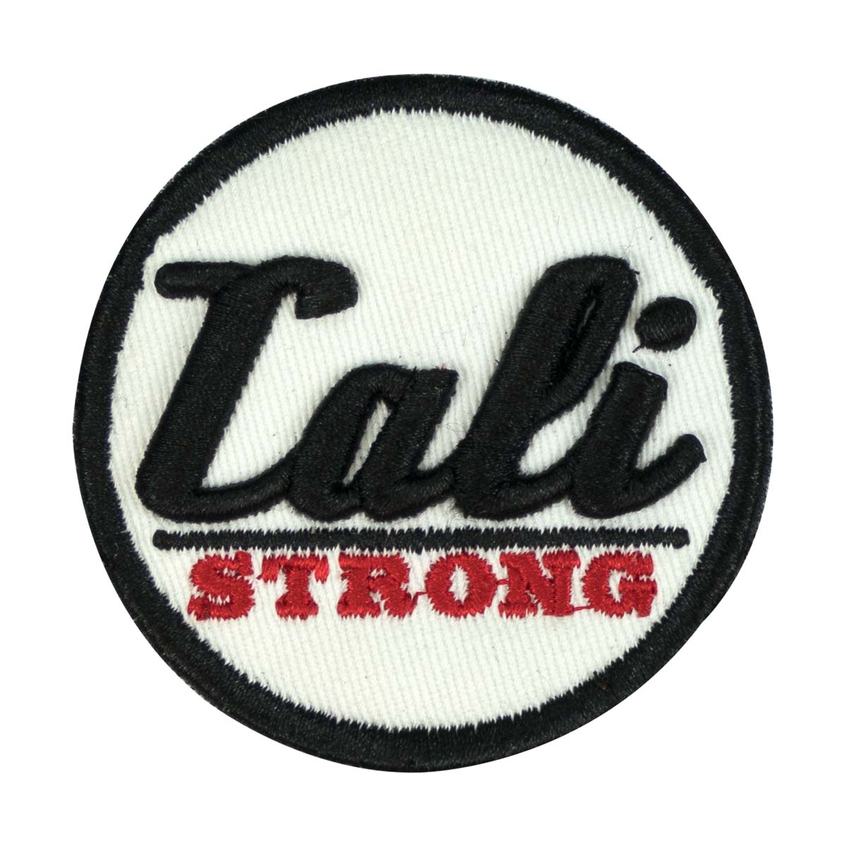 CALI Strong Black Red White 3D Embroidered Hook-and-Loop Morale Patch - Patches - Image 1 - CALI Strong
