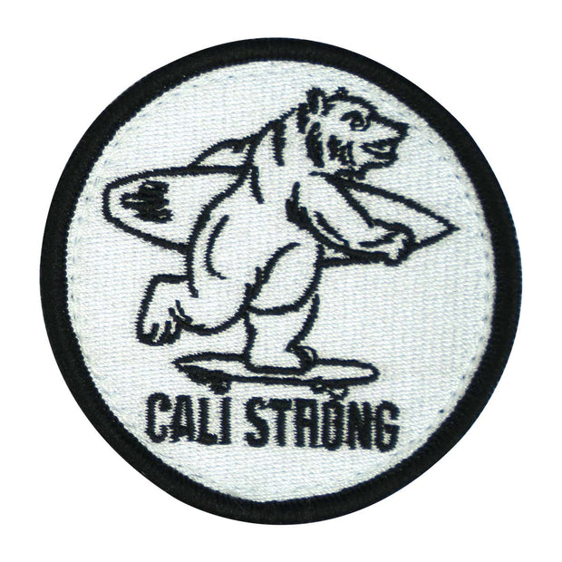 CALI Strong Bear White Black Round Embroidered Hook-and-Loop Morale Patch - Patches - Image 1 - CALI Strong