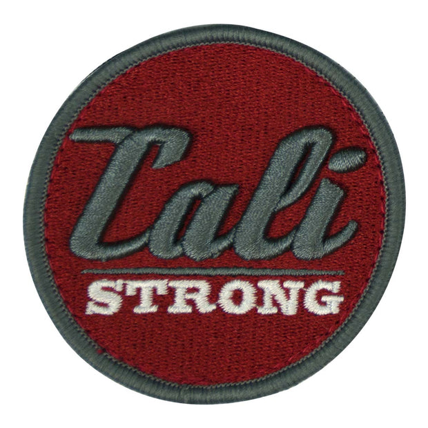 CALI Strong Grey Maroon White Round 3D Embroidered Hook-and-Loop Morale Patch - Patches - Image 1 - CALI Strong