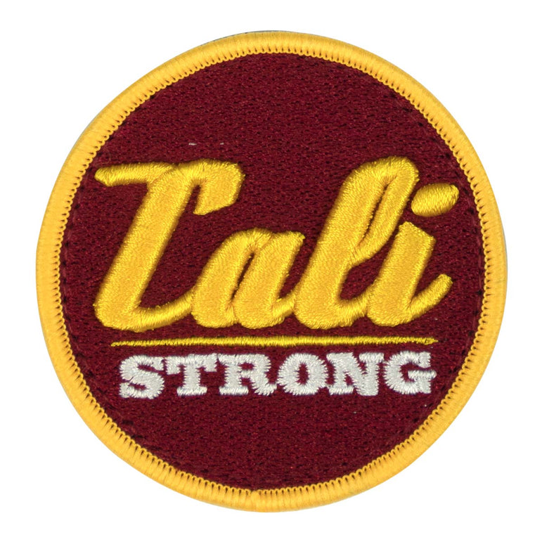 CALI Strong Maroon Gold White Round 3D Embroidered Hook-and-Loop Morale Patch - Patches - Image 1 - CALI Strong