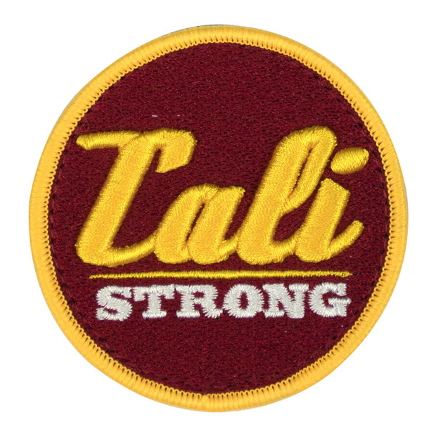 CALI Strong Maroon Gold White Round 3D Embroidered Hook-and-Loop Morale Patch - Patches - Image 1 - CALI Strong