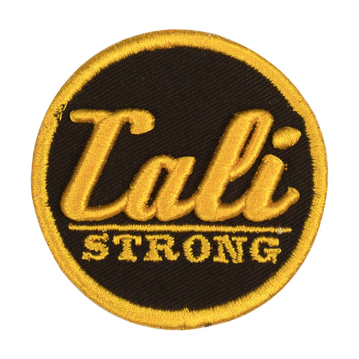 CALI Strong Brown Gold Black Round 3D Embroidered Hook-and-Loop Morale Patch - Patches - Image 1 - CALI Strong
