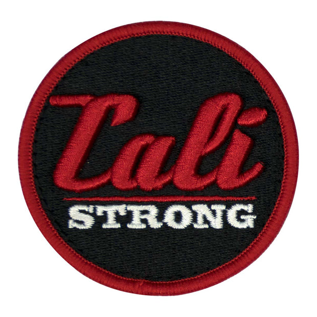 CALI Strong Black Red White Round 3D Embroidered Hook-and-Loop Morale Patch - Patches - Image 1 - CALI Strong