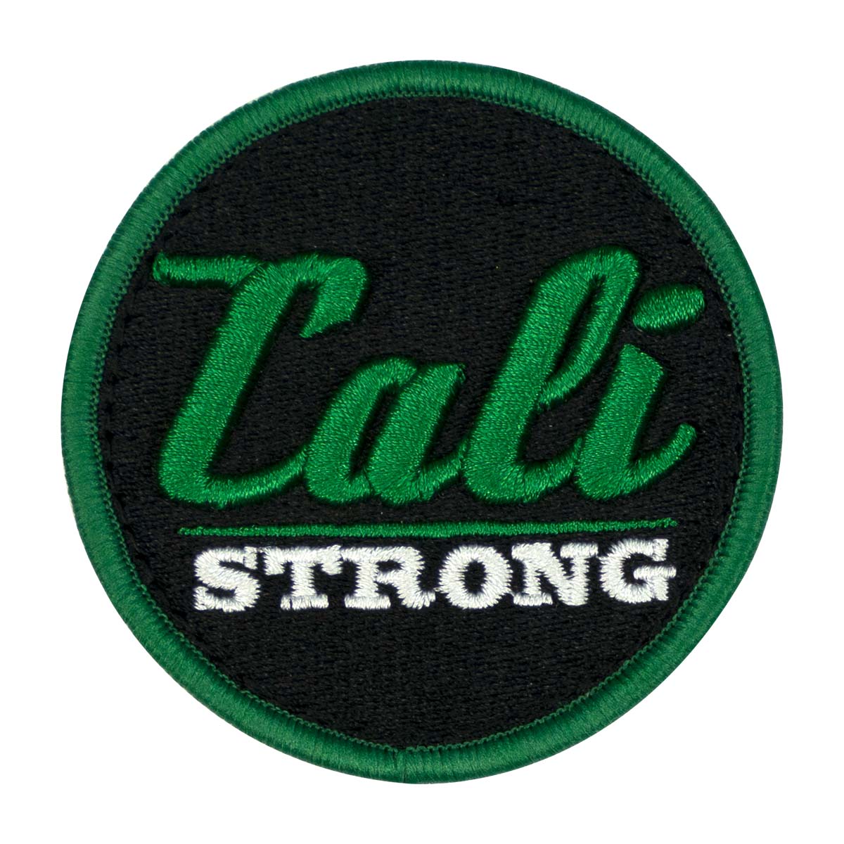 CALI Strong Black Green White Round 3D Embroidered Hook-and-Loop Morale Patch - Patches - Image 1 - CALI Strong