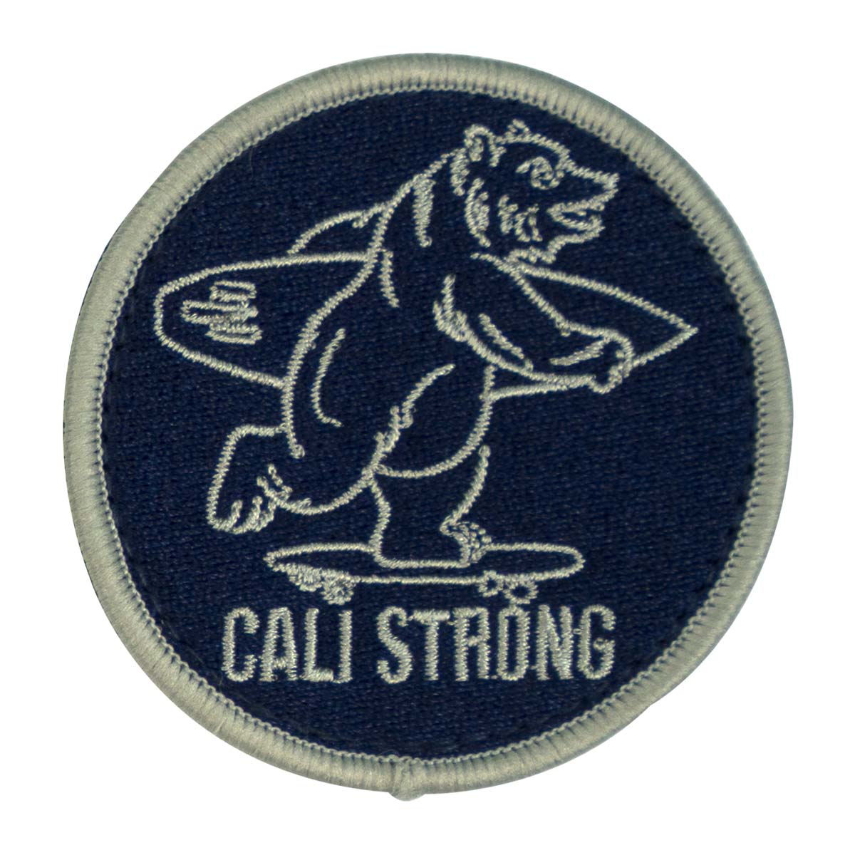 CALI Strong Bear Blue Silver Round Embroidered Hook-and-Loop Morale Patch - Patches - Image 1 - CALI Strong