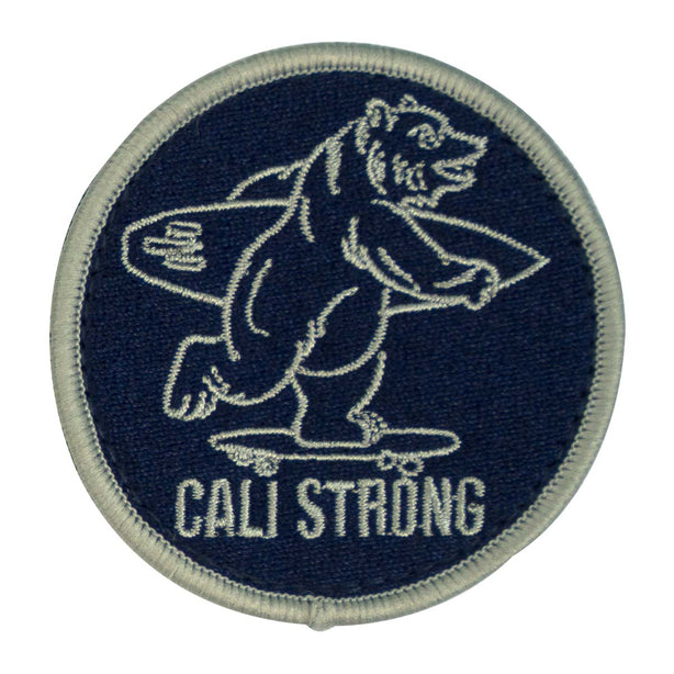 CALI Strong Bear Blue Silver Round Embroidered Hook-and-Loop Morale Patch - Patches - Image 1 - CALI Strong