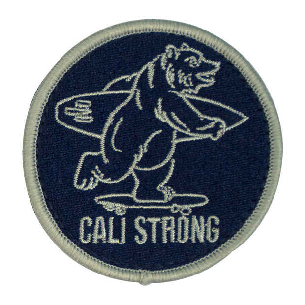 CALI Strong Bear Blue Silver Round Embroidered Hook-and-Loop Morale Patch - Patches - Image 1 - CALI Strong