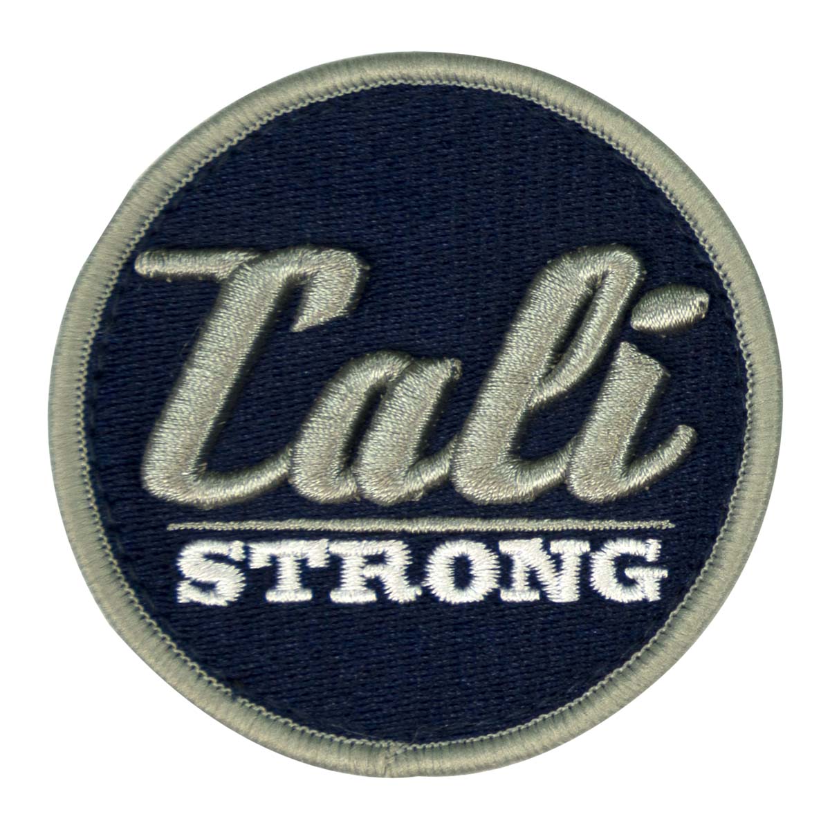 CALI Strong Blue Silver White Round 3D Embroidered Hook-and-Loop Morale Patch - Patches - Image 1 - CALI Strong