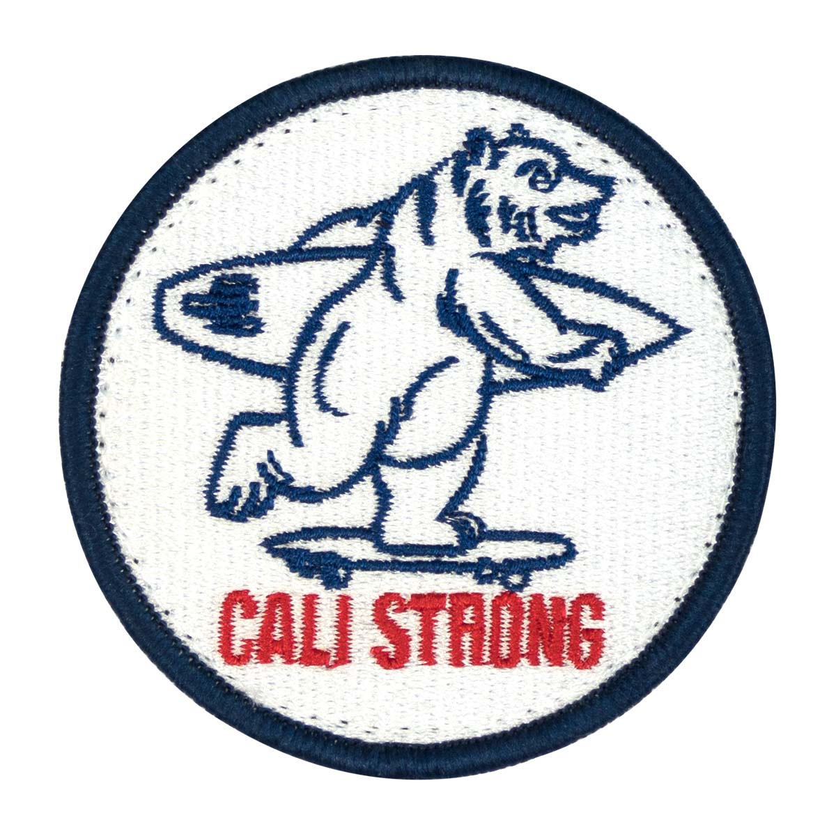 CALI Strong Bear Blue White Red Round Embroidered Hook-and-Loop Morale Patch - Patches - Image 1 - CALI Strong