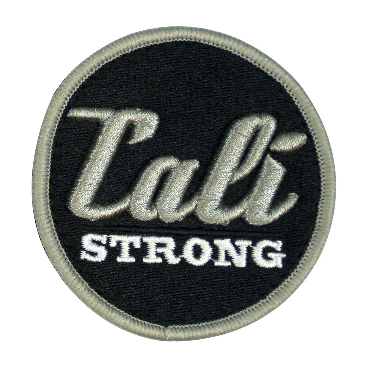 CALI Strong Black Silver White Round 3D Embroidered Hook-and-Loop Morale Patch - Patches - Image 1 - CALI Strong