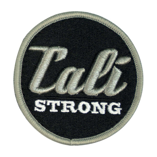 CALI Strong Black Silver White Round 3D Embroidered Hook-and-Loop Morale Patch - Patches - Image 1 - CALI Strong