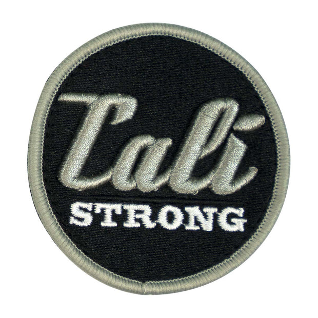 CALI Strong Black Silver White Round 3D Embroidered Hook-and-Loop Morale Patch - Patches - Image 1 - CALI Strong
